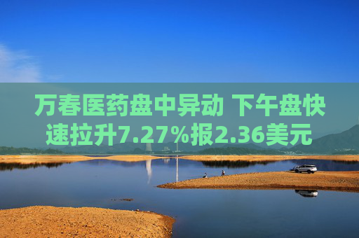 万春医药盘中异动 下午盘快速拉升7.27%报2.36美元