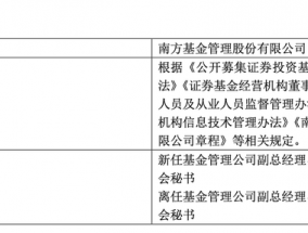 南方基金搭建“新班子”：三位高管卸任，新任四位副总经理