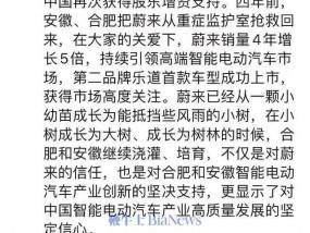 蔚来中国获国资股东33亿元增资，李斌发文致谢安徽合肥